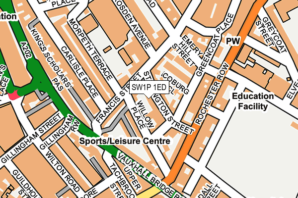 SW1P 1ED map - OS OpenMap – Local (Ordnance Survey)