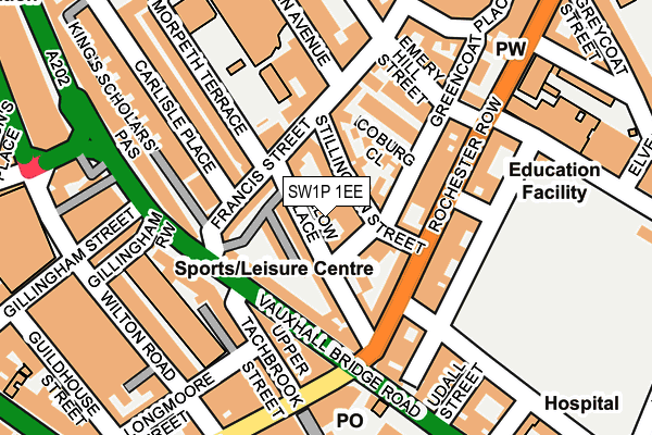 SW1P 1EE map - OS OpenMap – Local (Ordnance Survey)