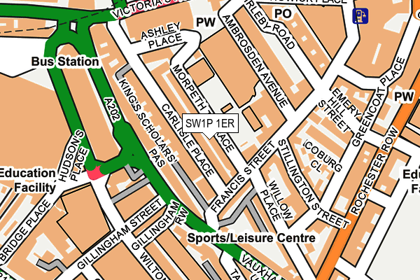 SW1P 1ER map - OS OpenMap – Local (Ordnance Survey)