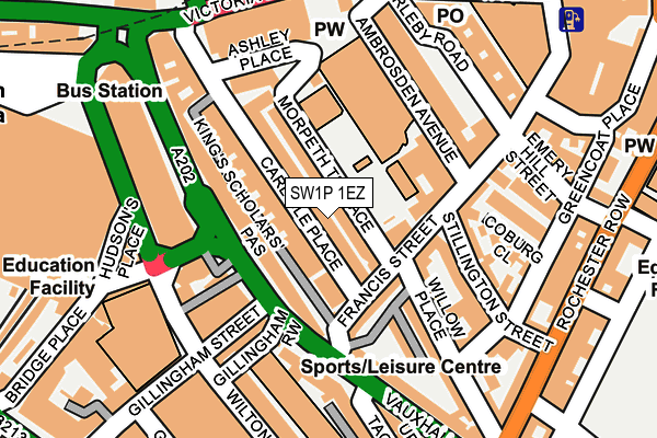 SW1P 1EZ map - OS OpenMap – Local (Ordnance Survey)