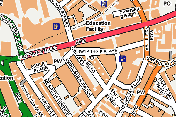 SW1P 1HG map - OS OpenMap – Local (Ordnance Survey)