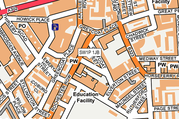 SW1P 1JB map - OS OpenMap – Local (Ordnance Survey)