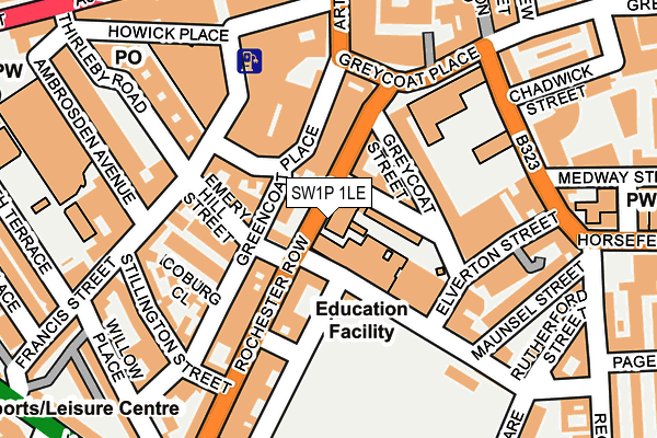 SW1P 1LE map - OS OpenMap – Local (Ordnance Survey)