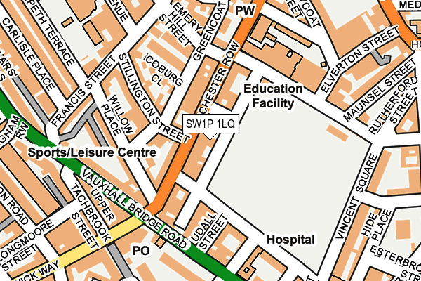 SW1P 1LQ map - OS OpenMap – Local (Ordnance Survey)