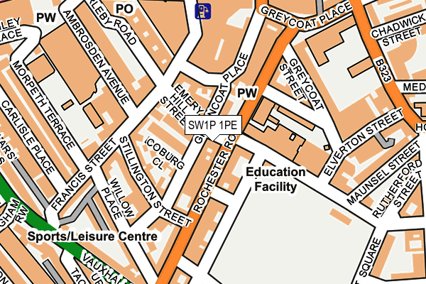 SW1P 1PE map - OS OpenMap – Local (Ordnance Survey)