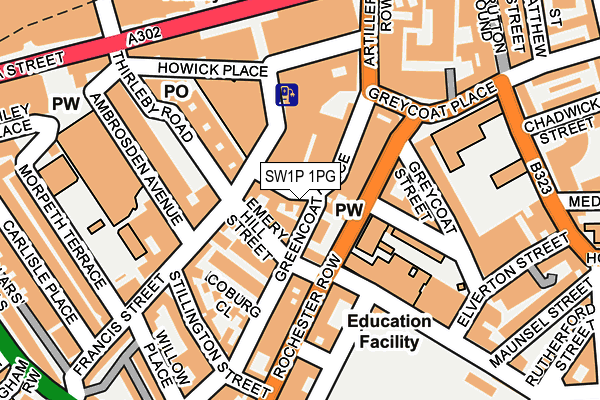 SW1P 1PG map - OS OpenMap – Local (Ordnance Survey)