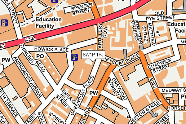 SW1P 1PJ map - OS OpenMap – Local (Ordnance Survey)
