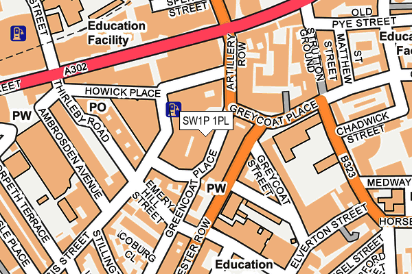SW1P 1PL map - OS OpenMap – Local (Ordnance Survey)