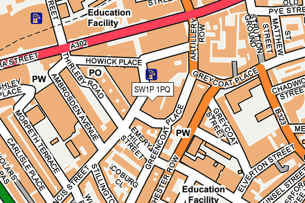 SW1P 1PQ map - OS OpenMap – Local (Ordnance Survey)