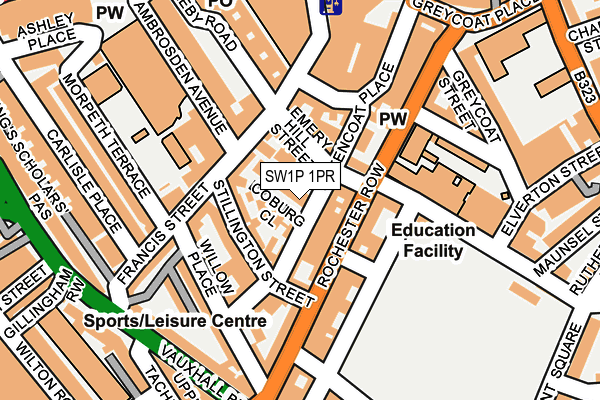 SW1P 1PR map - OS OpenMap – Local (Ordnance Survey)