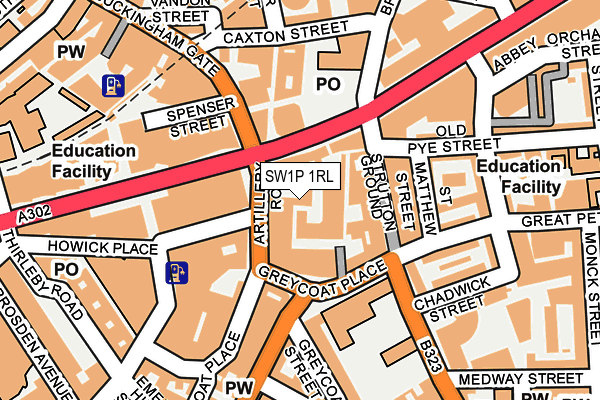 SW1P 1RL map - OS OpenMap – Local (Ordnance Survey)