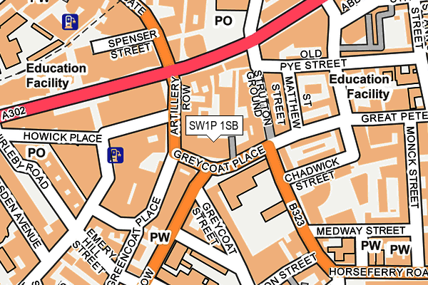 SW1P 1SB map - OS OpenMap – Local (Ordnance Survey)