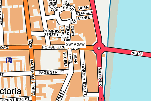 SW1P 2AW map - OS OpenMap – Local (Ordnance Survey)
