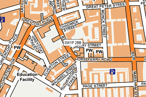 SW1P 2BB map - OS OpenMap – Local (Ordnance Survey)
