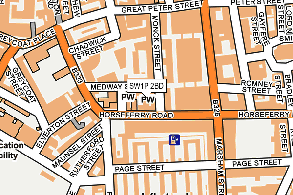 SW1P 2BD map - OS OpenMap – Local (Ordnance Survey)