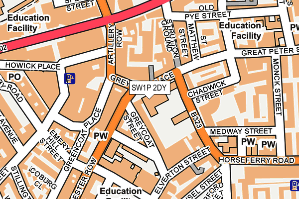 SW1P 2DY map - OS OpenMap – Local (Ordnance Survey)