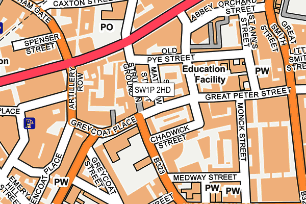 SW1P 2HD map - OS OpenMap – Local (Ordnance Survey)