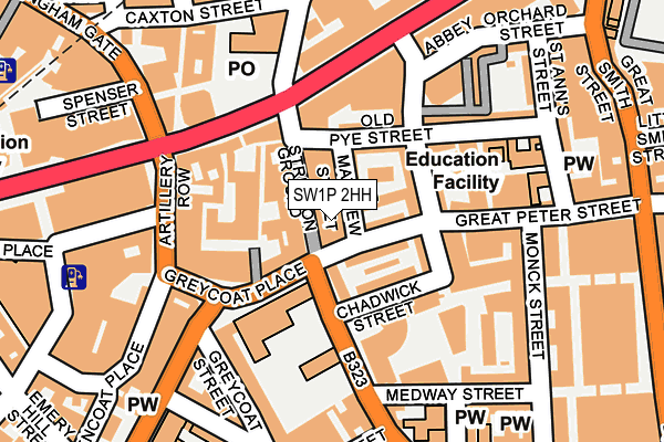SW1P 2HH map - OS OpenMap – Local (Ordnance Survey)