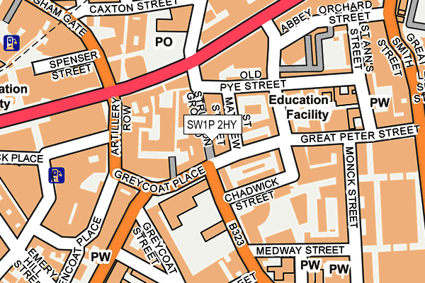 SW1P 2HY map - OS OpenMap – Local (Ordnance Survey)