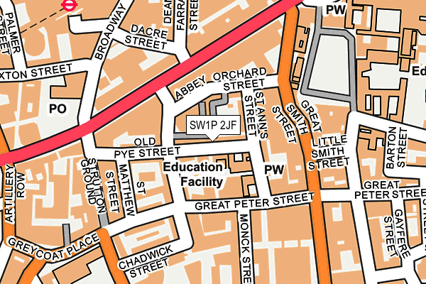 SW1P 2JF map - OS OpenMap – Local (Ordnance Survey)
