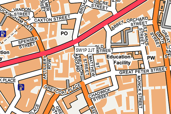 SW1P 2JT map - OS OpenMap – Local (Ordnance Survey)