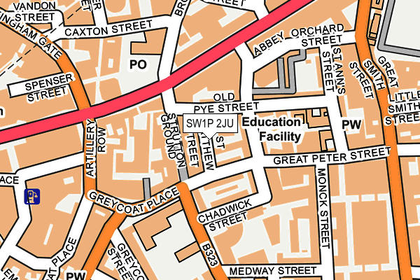 SW1P 2JU map - OS OpenMap – Local (Ordnance Survey)