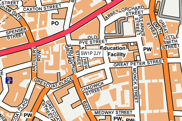 SW1P 2JY map - OS OpenMap – Local (Ordnance Survey)