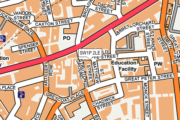 SW1P 2LE map - OS OpenMap – Local (Ordnance Survey)