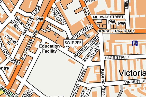 SW1P 2PF map - OS OpenMap – Local (Ordnance Survey)