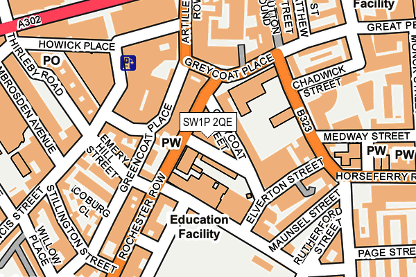 SW1P 2QE map - OS OpenMap – Local (Ordnance Survey)