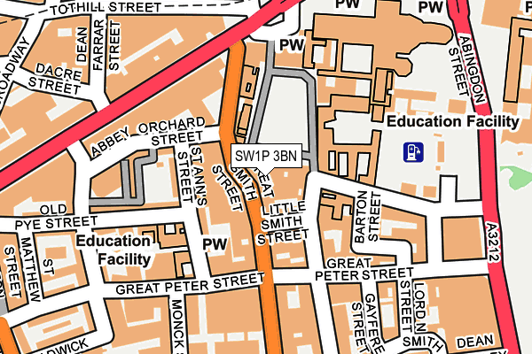 SW1P 3BN map - OS OpenMap – Local (Ordnance Survey)