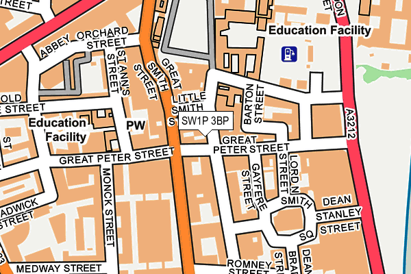 SW1P 3BP map - OS OpenMap – Local (Ordnance Survey)