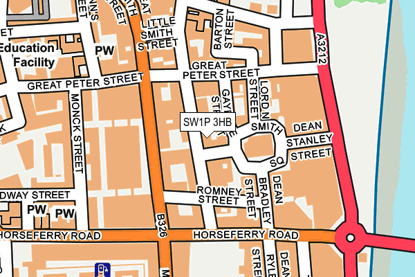 SW1P 3HB map - OS OpenMap – Local (Ordnance Survey)