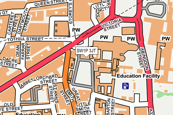 SW1P 3JT map - OS OpenMap – Local (Ordnance Survey)