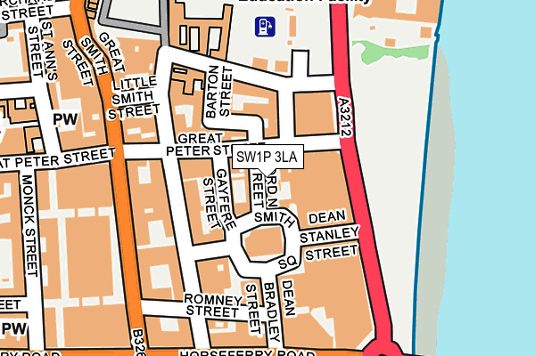 SW1P 3LA map - OS OpenMap – Local (Ordnance Survey)