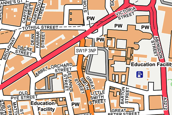 SW1P 3NP map - OS OpenMap – Local (Ordnance Survey)