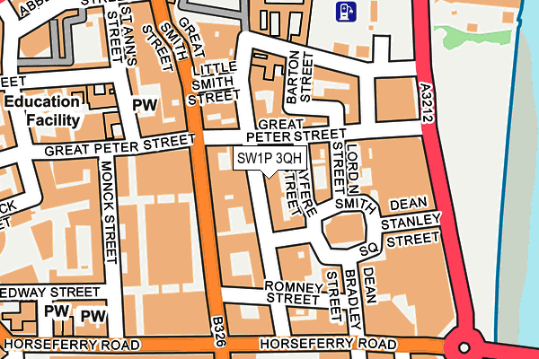 SW1P 3QH map - OS OpenMap – Local (Ordnance Survey)