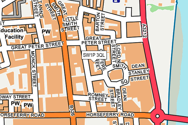 SW1P 3QL map - OS OpenMap – Local (Ordnance Survey)