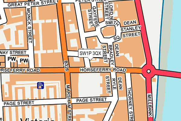 SW1P 3QX map - OS OpenMap – Local (Ordnance Survey)