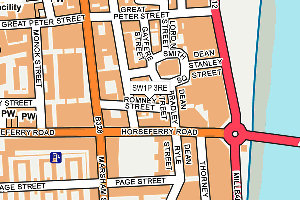 SW1P 3RE map - OS OpenMap – Local (Ordnance Survey)