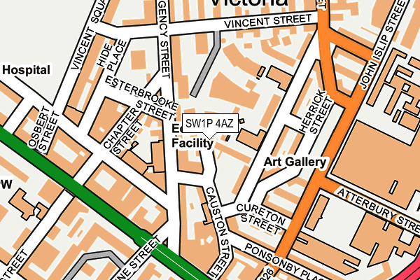 SW1P 4AZ map - OS OpenMap – Local (Ordnance Survey)