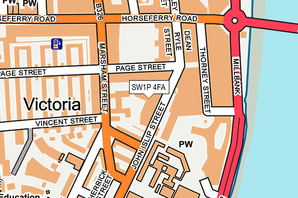 SW1P 4FA map - OS OpenMap – Local (Ordnance Survey)