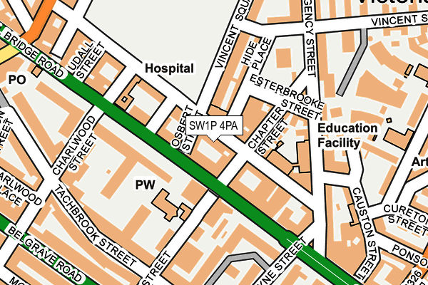 SW1P 4PA map - OS OpenMap – Local (Ordnance Survey)