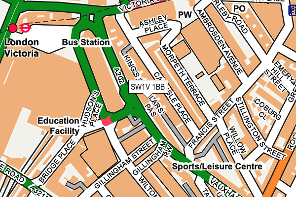 SW1V 1BB map - OS OpenMap – Local (Ordnance Survey)