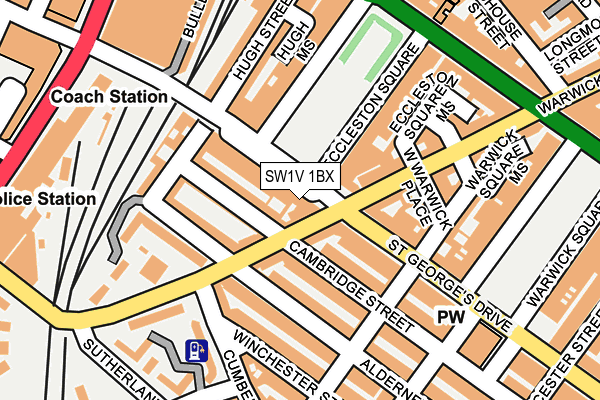 SW1V 1BX map - OS OpenMap – Local (Ordnance Survey)