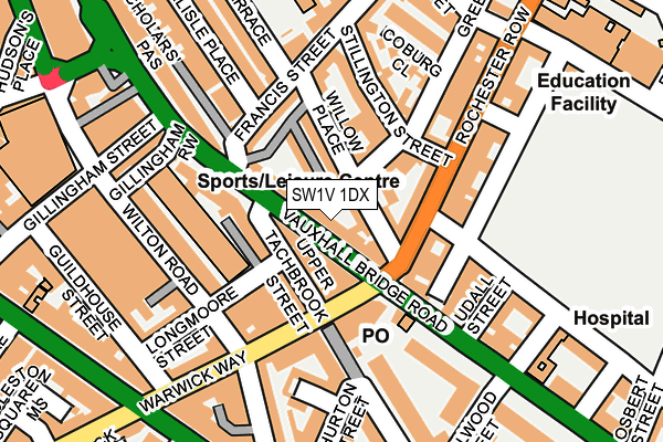 SW1V 1DX map - OS OpenMap – Local (Ordnance Survey)