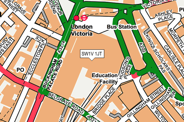 SW1V 1JT map - OS OpenMap – Local (Ordnance Survey)