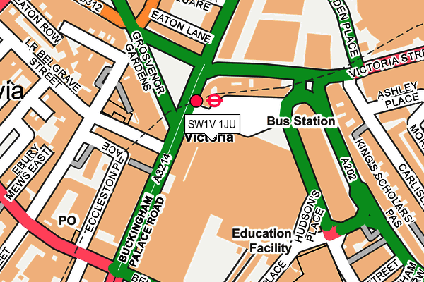 SW1V 1JU map - OS OpenMap – Local (Ordnance Survey)