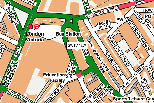 SW1V 1LW map - OS OpenMap – Local (Ordnance Survey)