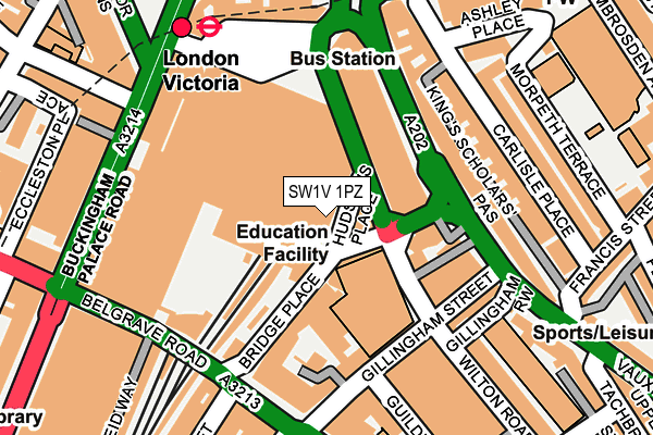 SW1V 1PZ map - OS OpenMap – Local (Ordnance Survey)